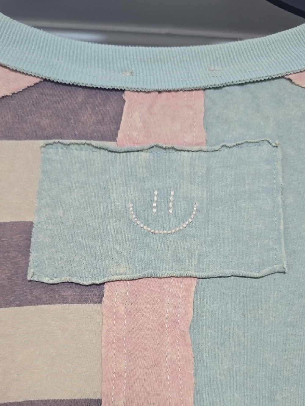 Oli & Hali Pastel Mint Patchwork Sweater - Picture 5 of 12